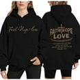 thumbnail image 2 of Women’s Long Sleeve Faith Letter Printed Hooded Sweatshirt Christian Jesus Graphic Pullover with Pockets Inspirational Religious Saying Hoodie for Everyday Encouragement, 2 of 6