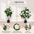 thumbnail image 4 of Gymax 2-Pack Artificial Camellia Tree 35.5'' Faux Flower Plant in Cement-Filled Pot Maintenance-Free Realistic Greenery Potted Plant, 4 of 8