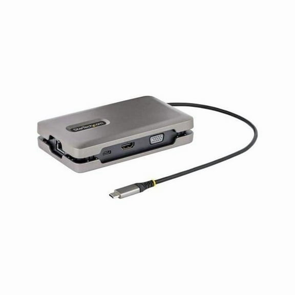 USB-C Video 4K HDMI VGA Dual Monitor Multiport Adapter Docking Station, Space Gray
