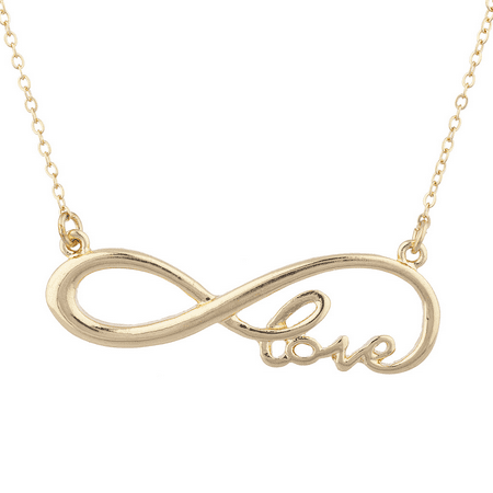 Lux Accessories Gold Tone Valentine's Day Love Infinity Sign Pendant Necklace