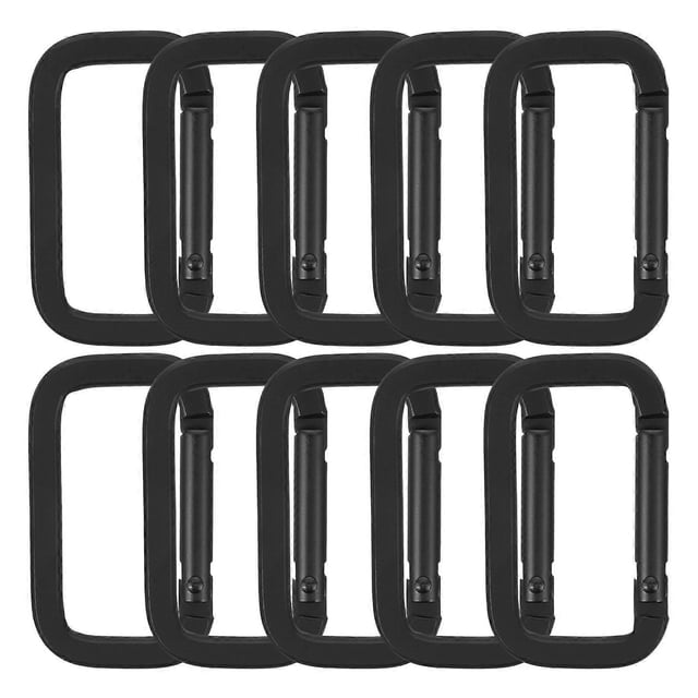 10PCS Square Thread Black Climbing Kettle Camping Buckles for Outdoor Use