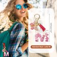 thumbnail image 2 of Uxcell Initial Letter Keychain, Cute Tassel Butterfly Keychain Letter Keychain Charm for Women Girls Key Purse Handbag Letter-M Rose Red, 2 of 7