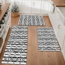 Farmhouse Kitchen Rugs Set 3 Piece, Boho Kitchen Mats for Floor, Non-Slip Kitchen Rug Waterproof Mats for Kitchen, Runner Rugs for Hallway Laundry Holiday Sink Decor