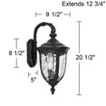thumbnail image 7 of John Timberland Bellagio Vintage Rustic Outdoor Wall Light Fixture Textured Black Downbridge 20 1/2" Clear Hammered Glass for Post Exterior Barn Deck, 7 of 7