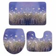 thumbnail image 2 of Oil Painting Purple Grassland Bathroom Rugs Set Country White Daisy Plant Non Slip Absorbent Soft Bath Mats 3 Piece Set with Bathroom Rug, U-Shaped Floor Mat, Toilet Seat Cover Large Size, 2 of 9