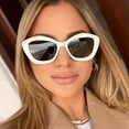 thumbnail image 3 of White Cat Eye Small Sunglasses Women Irregular Design Candy Color Sun Glasses Female Travel Sun Protection Eyewear, 3 of 7