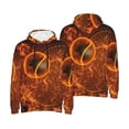 thumbnail image 4 of Zufioo Tennis Racket In Fire Design Fleece Comfortable Hoodie for Mens,Sweatshirt for Men,Pullover Hooded Sweatshirt for Men -Small, 4 of 5