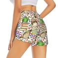 thumbnail image 3 of Goofa Owl Back To School Printed Women 2 in 1 Running Shorts,Quick Dry Athletic Workout Shorts,High Waisted Athletic Shorts with Liner Pockets-Large, 3 of 9