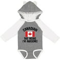thumbnail image 3 of Inktastic Canada Flag Awesome Canadian Boys or Girls Long Sleeve Baby Bodysuit, 3 of 5