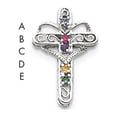 thumbnail image 3 of 14k White Gold Genuine Mother's Cross Pendant, 3 of 4