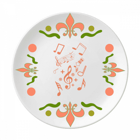 

Musical Notation Black Flower Ceramics Plate Tableware Dinner Dish
