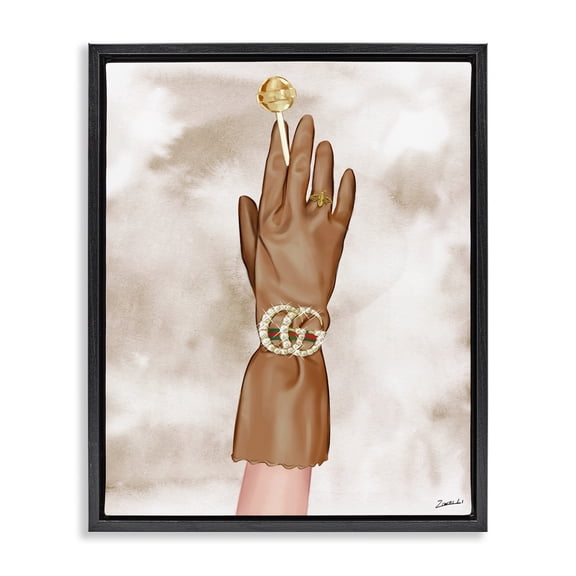 Stupell Industries Eclectic Black Floating Frame Canvas Art, 17 x 21, by Ziwei Li