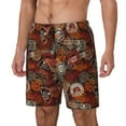 thumbnail image 1 of Balery Coffee Stamp Bañador para hombre, shorts de playa de secado rápido con entrepierna y forro de compresión-Large, 1 of 6