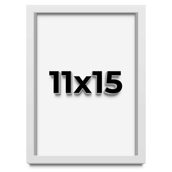 11x15 Shadow Box Frame White | 1 Inches Deep Real Wood Contemporary Shadowbox Display Frame | UV