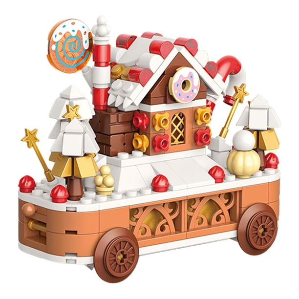 Bloques de construcción navideños, juego de bloques de construcción, juguetes, kit de juguetes de bloques de bricolaje para niños de 6, 7, 8 y 9 años Casa de jengibre