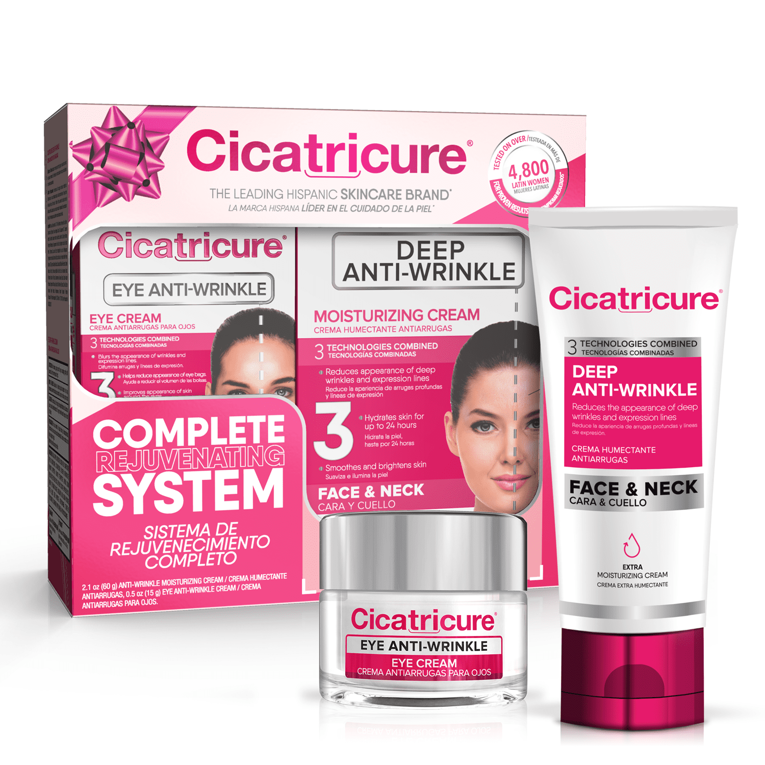 Cicatricure Complete Rejuvenating Skin Care System Gift Set with (1) Eye Anti-Wrinkle Cream & (1) Deep Anti-Wrinkle Moisturizing Cream,Value Pack of 2