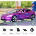 thumbnail image 5 of Vehículo de juguete fundido a presión Tesla Model 3 a escala 1:32 con luces y ratón, 5 of 5