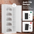 thumbnail image 5 of SUNCROWN 71-Inch Metal Storage Cabinet for Garage, Lockable Steel Cabinet with Doors and Adjustable Shelves, White Locking Storage Unit for Office, Home, Gym, and School., 5 of 6
