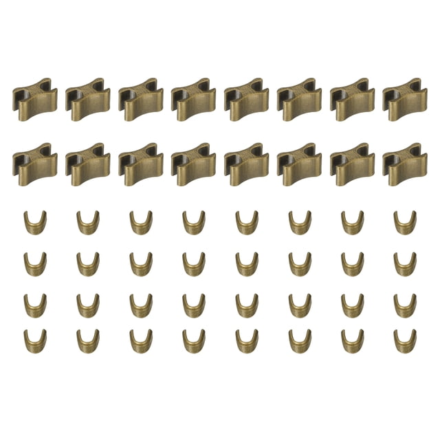 Unique Bargains Bronze Tone Zipper Slider Retainers with Top Stoppers & Bottom Stops (16 Sets)