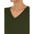 thumbnail image 6 of Time and Tru Women's Pima Cotton Blend V Neck Tee, 2-Pack, Sizes XS-XXXL, 6 of 9