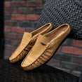 thumbnail image 4 of Spring Summer New Men's Casual Loafers Breathable Leather Flats Slippers Comfort Driving Shoes Moccasins, 4 of 9
