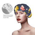 thumbnail image 2 of Yiaed Cute Puffer Fish Print Reusable Shower Cap & Bath Cap & Lined, Oversized Waterproof Shower Caps Designed for all Hair Lengths, 2 of 7