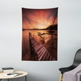 thumbnail image 1 of Orange Tapestry, Old Rustic Pier on the Beach and Romantic Tranquil Sky Pure Twilight Concept Scenic, Wall Hanging for Bedroom Living Room Dorm Decor, 40W X 60L Inches, Orange, by Ambesonne, 1 of 2
