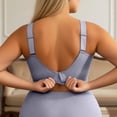 thumbnail image 5 of Alun Comfortable and Wide Shoulder Strap Bras for Women Breathable Lace Splicing V-Neck Wireless Seamless Bralette Solid Color Simple Stylish for Large Everyday Wear Blue XXXXXL, 5 of 5