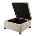 thumbnail image 4 of Madison Park Aspen Fabric & Solid Wood Button Tufted Storage Ottoman in Brown, 4 of 6