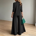 thumbnail image 5 of Women’s Office 2 Piece Set, V Neck Long Sleeve Top and Wide Leg Pants Elegant Outfit, 5 of 6