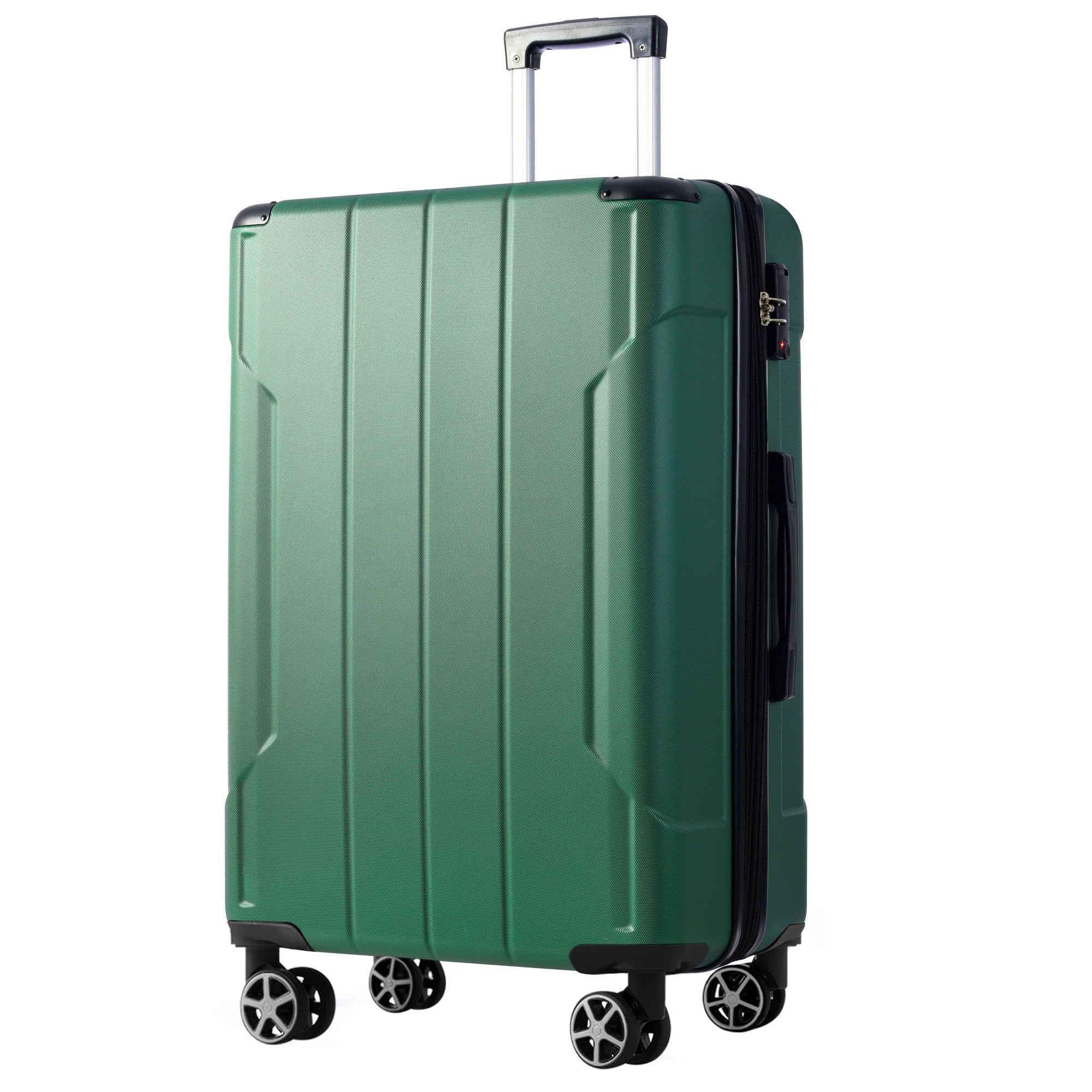 Hardside Suitcase, Hardshell Luggage, Lightweight Durable ABS Suitcases with Double Wheels, Expandable 28-inch Checked Luggage 28" (Green), Green Hardside Luggage,Abs Hardside Checked Luggage
