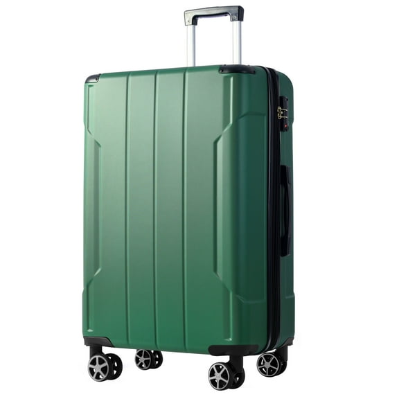 Hardshell Luggage, Lightweight Durable ABS Suitcases with Double Wheels, Expandable 28-inch Checked Luggage 28" (Green)