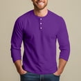 thumbnail image 7 of Nestiefly 3/4 Sleeve Shirt for Men Fit Henley T-Shirt Pullover Lightweight Gym Workout Baseball Shirts Button Up Tops Purple S, 7 of 7