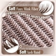 thumbnail image 3 of Brown Eyelash Clusters 8-14mm Mix, Short Wispy Natural Individual Lash Extensions, CC Curl Dark Brown Cluster Lashes, 99 Pcs DIY At-Home Lash Extension Pack for Women, 3 of 7