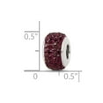 thumbnail image 2 of 925 Sterling Silver Polished Reflections Crimson Full Crystal Bead Charm 12.73x8.18mm Wide Pendant Necklace for Women, 2 of 2