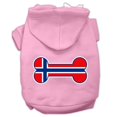 thumbnail image 1 of Bone Shaped Norway Flag Screen Print Pet Hoodies Light Pink Size L (14), 1 of 1