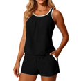 thumbnail image 6 of Women's Bathing Suit, Tankini Swimsuits for Women, Bathing Suits for Women Over 60, Blouson Women's Tankini Swimsuits Tummy Control Modest 2026 Two Piece With Sporty Pockets Bathing Suits, Black M, 6 of 8