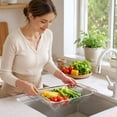 thumbnail image 4 of Expandable Sink Strainer Basket, Retractable Stainless Steel Colander, Over the Sink Mesh Drainage Rack, Kitchen Vegetable Fruit Dish Drying Tool, 4 of 5