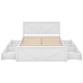 thumbnail image 7 of Queen Size Wooden Platform Bed Frame with Four Storage Drawers, Queen Storage Bed Frame with Headboard for Bedroom, Slatted Supports, No Box Spring Needed, 7 of 7