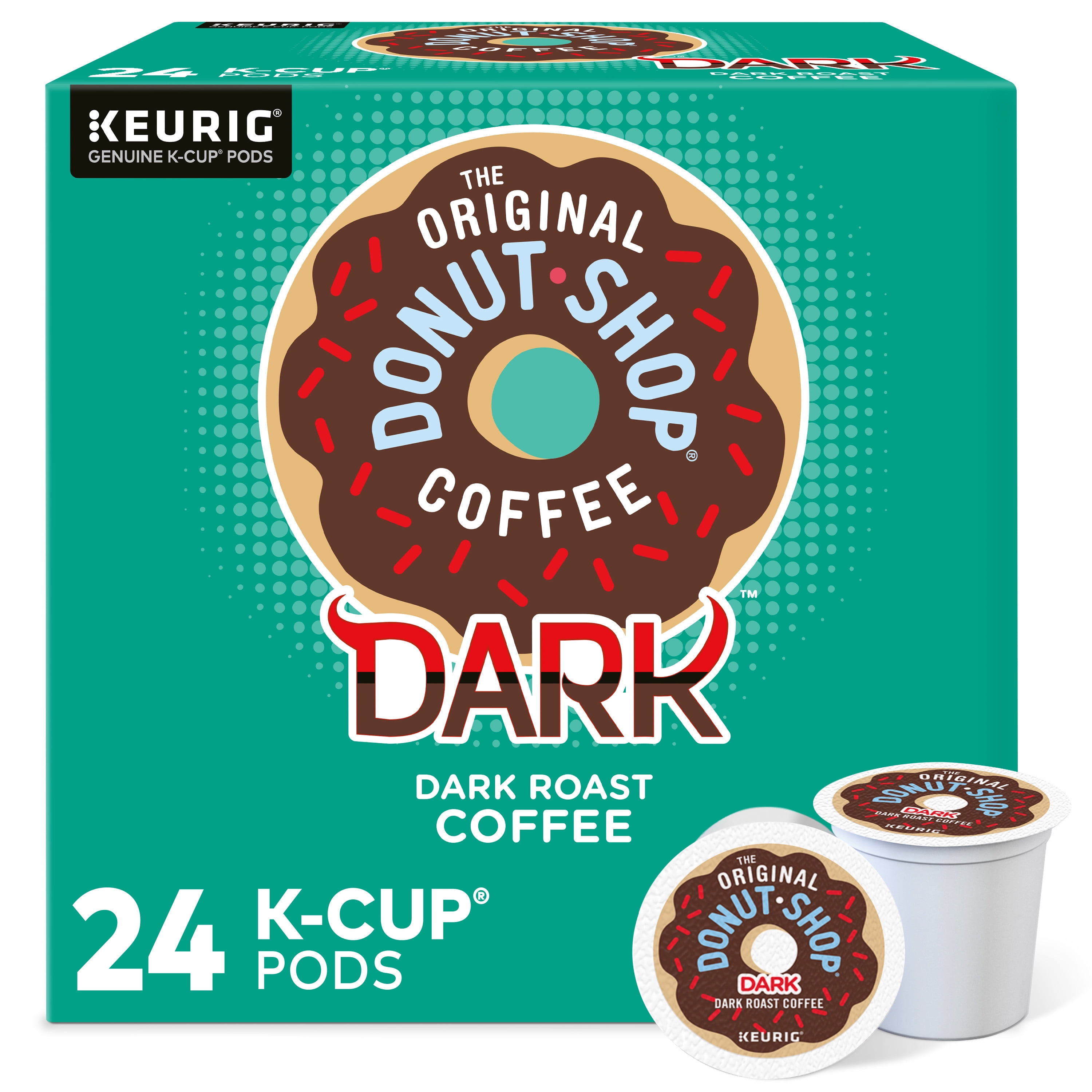 The Original Donut Shop Dark Coffee, Keurig Single-Serve K-Cup Pods, Dark Roast, 24 Count
