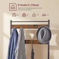 thumbnail image 3 of Nordic Hygge 68.9 in. Industrial Hall Tree with Shoe Storage Bench & 9 Hooks, Rustic Brown/Black, 3 of 7