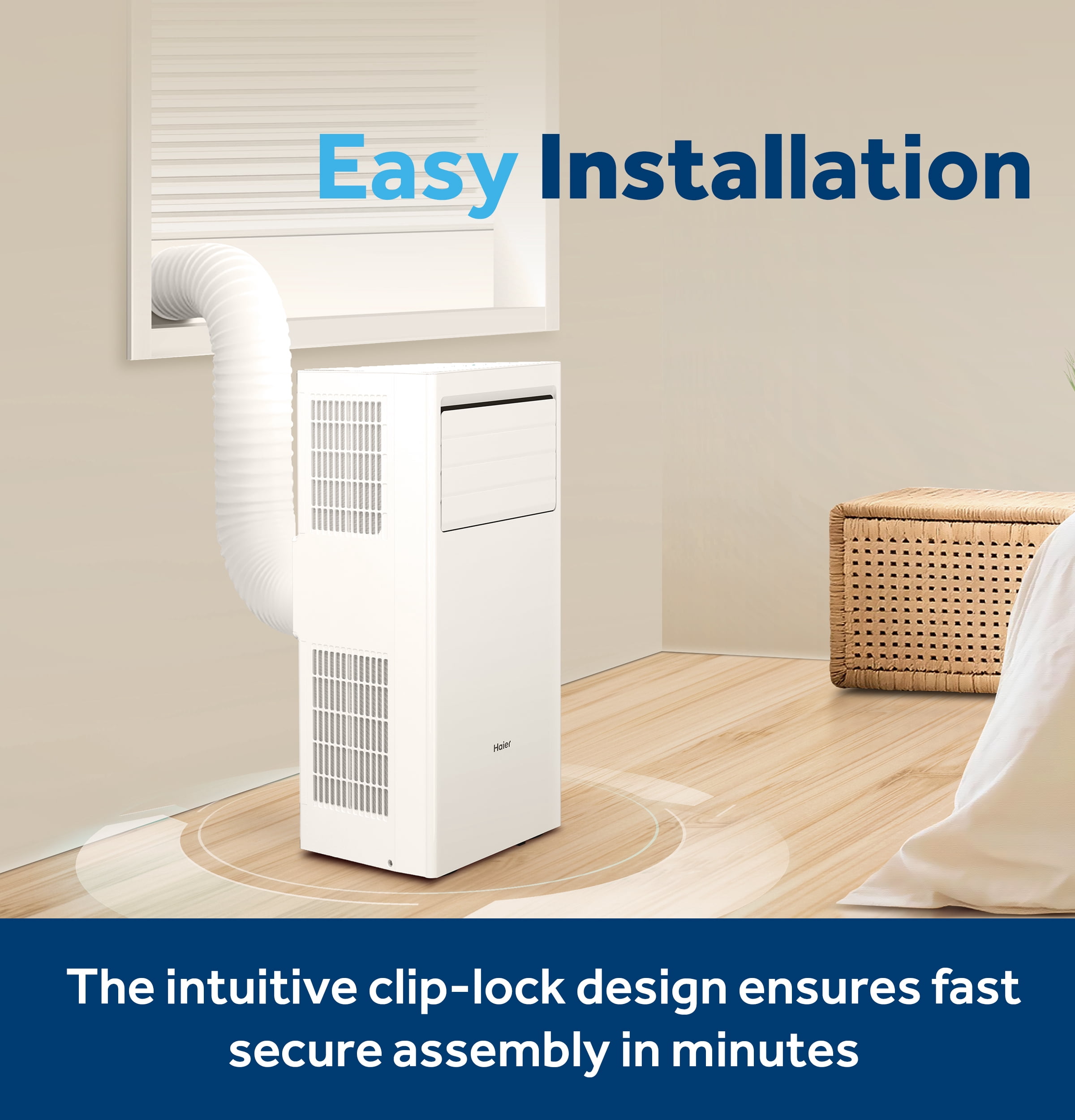 GE® 5,000 BTU DOE SACC Portable Air Conditioner for Small Rooms up to 200 Sq. Ft.