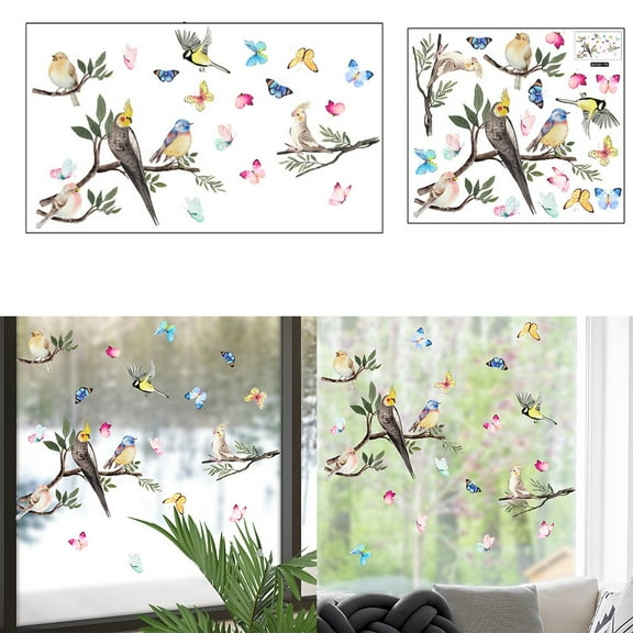 Decals Birds Stickers Privacy Bedroom Ceramic Tile Decor Decoration Electrostatic Elegant Film Frosted Glass Home