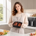 thumbnail image 6 of Air Fryer Accessories, Silicone Air Fryer Liners, Air Fryer Rack, Silicone Muffin Pans for Baking, 3-Piece Black Rectangular Set Includes Reusable Silicone Baking Tray, Bacon Hot, 6 of 7
