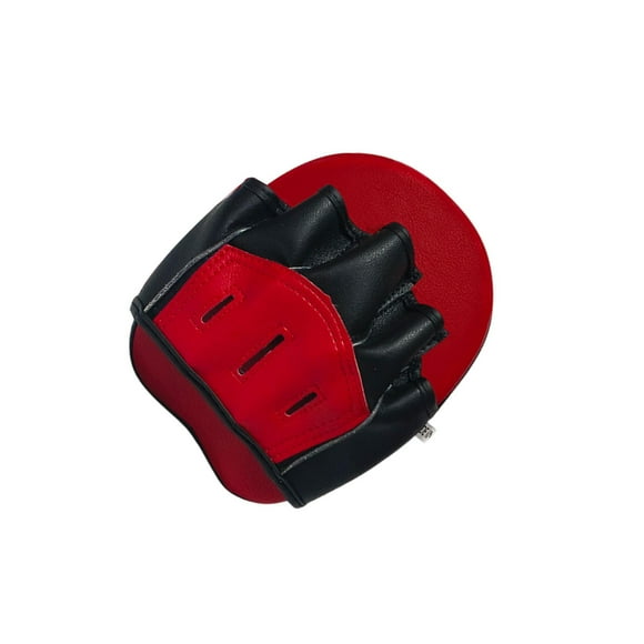 maskred Boxing Pad PU Leather Focus Pad Hand Target Ergonomic for Sanda Fitness Dojo Red and Black