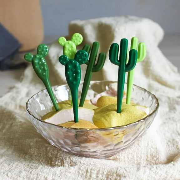 Fruit Forks Dessert Cactus Appetizer Picks Portable Food Kids Sticks Cafe Reusable Decorative Toothpicks
