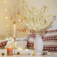 thumbnail image 7 of Zukuco 20 Pieces Champagne Glittered Artificial Leaf Spray Picks 12" Tall for Christmas Winter Wedding Wreath Tree Floral Arrangment Vase Bouquets Table Centerpieces Decoration, 7 of 7