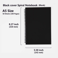 thumbnail image 2 of 20Pcs A5 Black Spiral Notebook Blank Sketchbook Unruled Journal Pack Thick Blank Paper 50 Sheet 100 Unlined Pages, 2 of 5