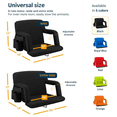 thumbnail image 4 of Reclining Stadium Seat with Back Support, 21" Wide Portable Bleacher Chair with Cup Holders & Pockets, 4 of 5