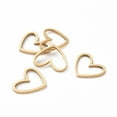 thumbnail image 2 of 201 Stainless Steel Linking Rings Laser Cut Asymmetrical Heart Real 18K Gold Plated 10.5x13x1mm., 2 of 5
